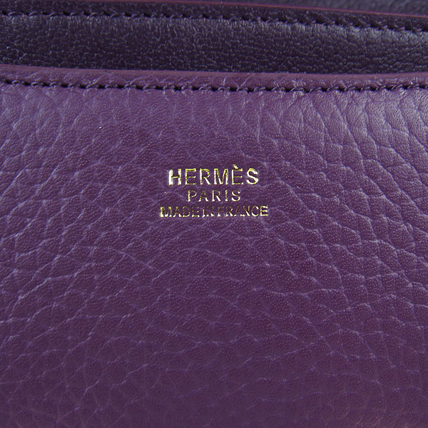 7A Hermes Constance Togo Leather Single Bag Purple Gold Hardware H020